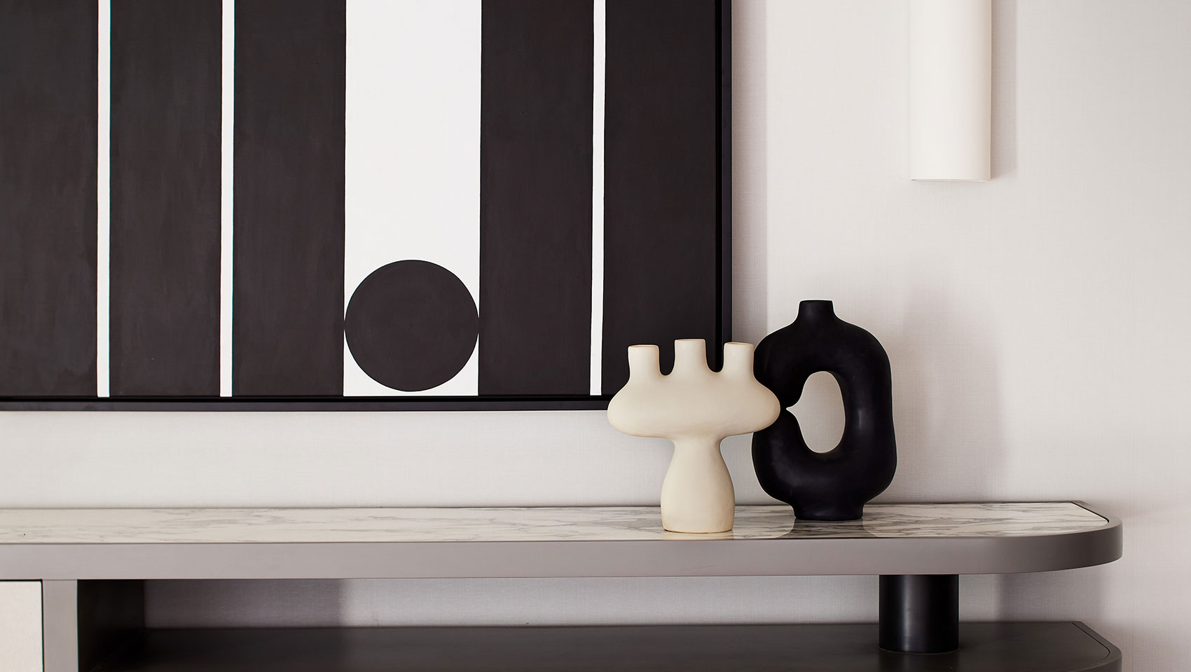 close-up of painting  and scultpures at kimpton alton hotel