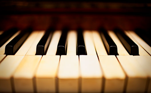 Closeup of piano