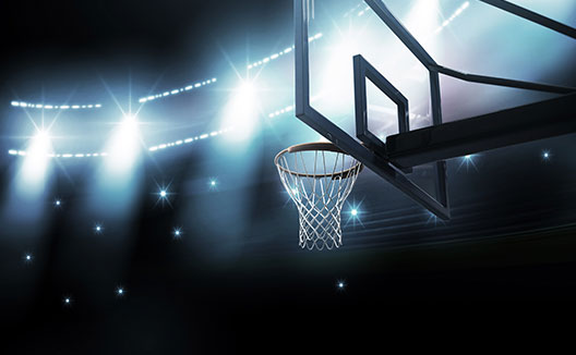 Basketball Net in the stadium lights