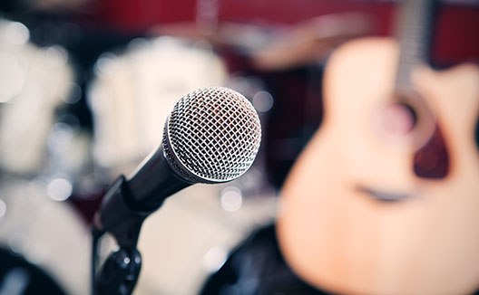 Microphone and guitar
